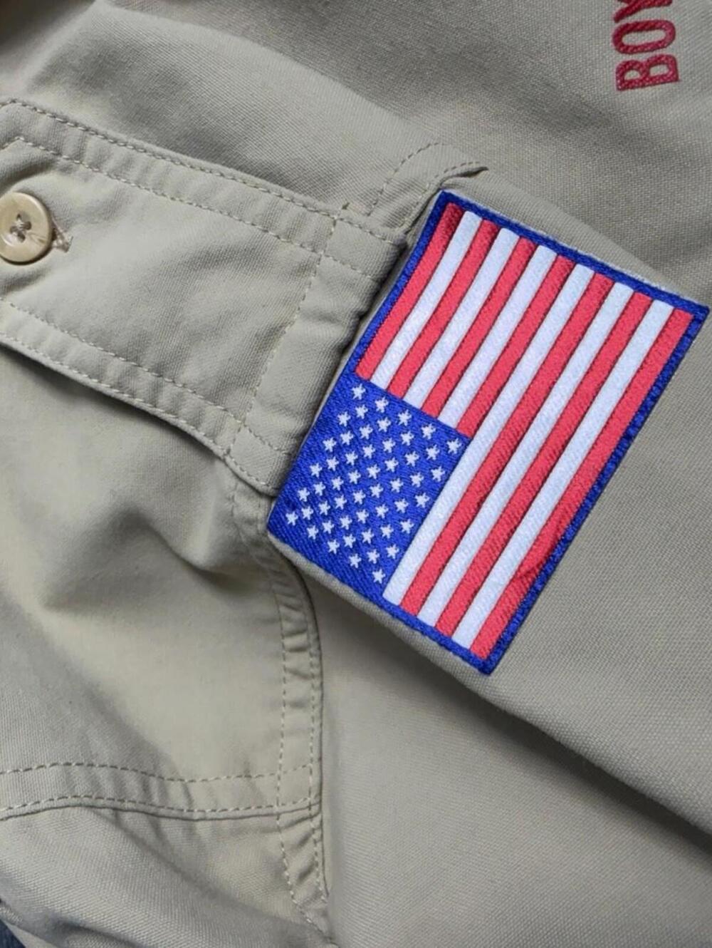 Boy Scouts of America BSA Uniform Shirt Youth Large L Khaki Long Sleeve - Picture 5 of 9